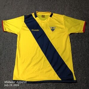 FEF F.E.F Ecuador Soccer Shirt Jersey Futbol Yellow Blue Adult‎ Medium